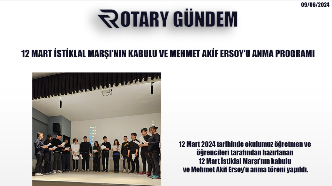 Okul Gazetemiz Rotary Gündem Gazetesi 2.Sayısı Yayında!